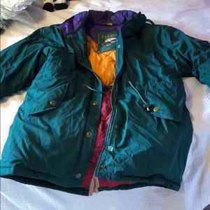 French country down feathered jacket